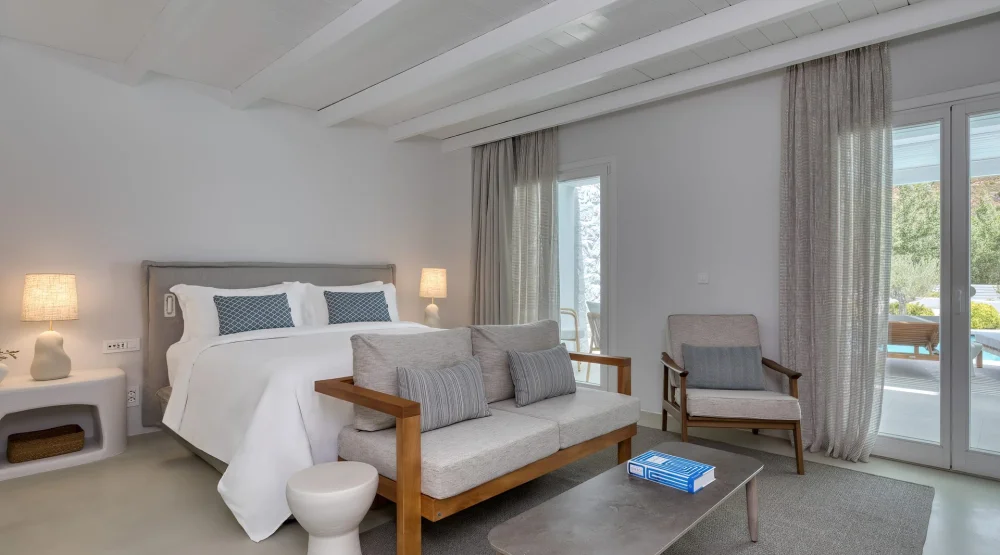 Junior Suite - Sharing Pool - One King at Patmos Aktis Suites & Spa