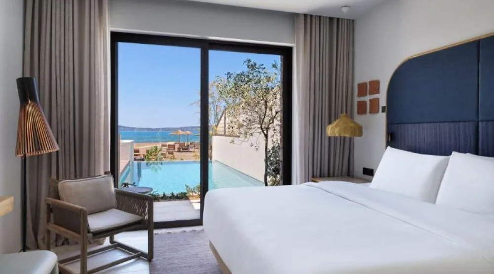 Wow Agora Beachfront, Two Bedroom Suite, Bedroom 1: One King, Bedroom 2: Two Twin, Sea View, Terrace at W Costa Navarino
