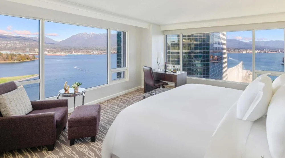 Signature Harbor and Stanley Park View Corner Room with King Bed at Fairmont Waterfront Hotel