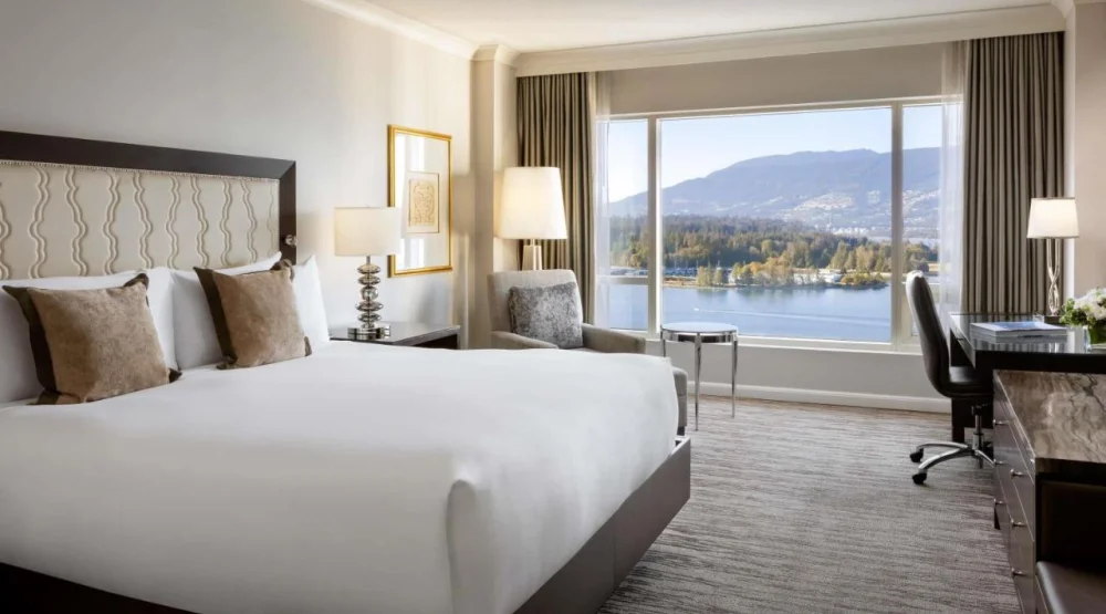 Signature Harbor and Stanley Park View Room with King Bed at Fairmont Waterfront Hotel