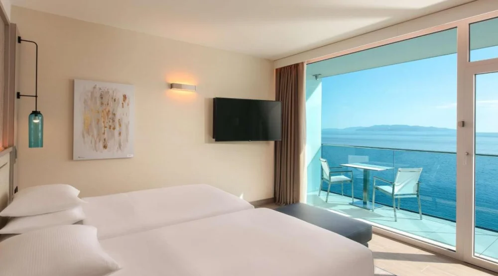 Twin Room with Balcony and Sea View at Hilton Rijeka Costabella Beach Resort & Spa