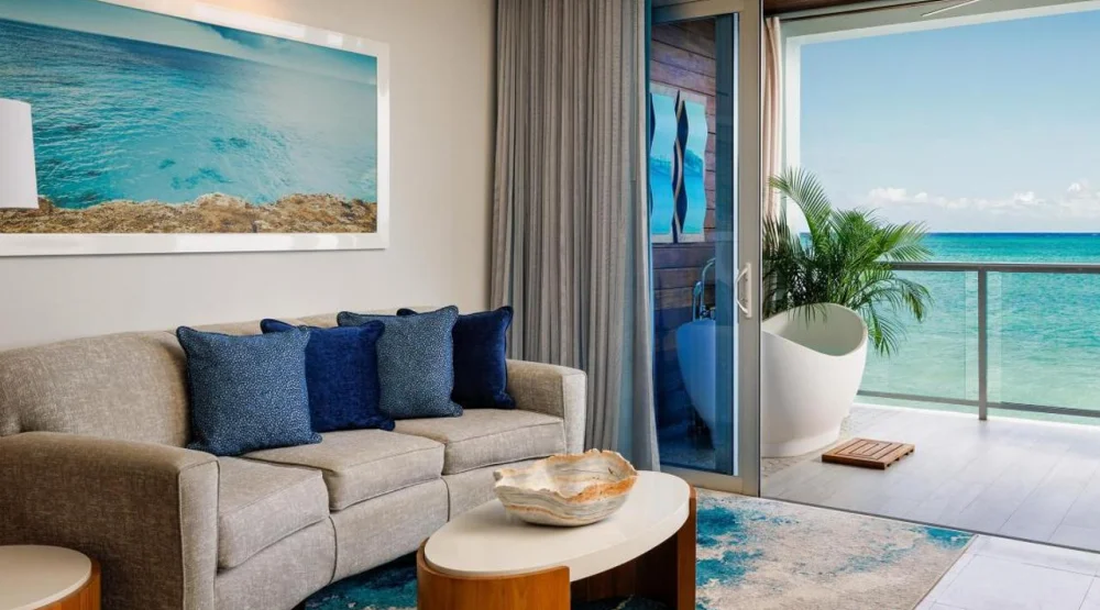 Beachfront Millionaire One Bedroom Butler Suite with Outdoor Tranquility Soaking Tub at Sandals Montego Bay
