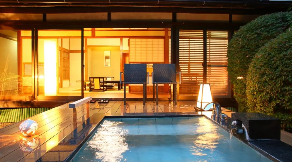 Japanese-style Standard Room with Open-air Bath at Ito Ryokuyu