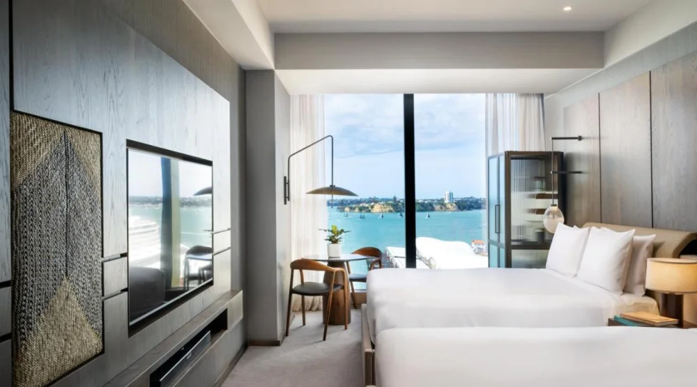 Classic Queen Room with Two Queen Beds and Harbor View at Intercontinental Auckland
