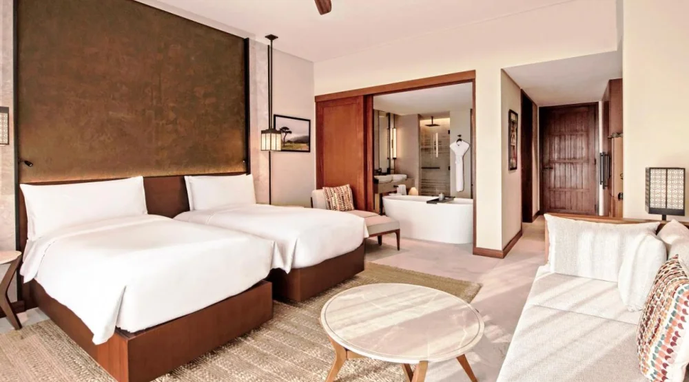 Twin Room with Terrace and Lagoon View at Alila Hinu Bay Resort