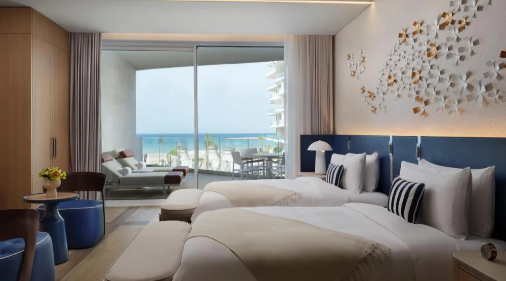 Deluxe Twin Room with Balcony and Sea View at The St. Regis Al Mouj Muscat Resort
