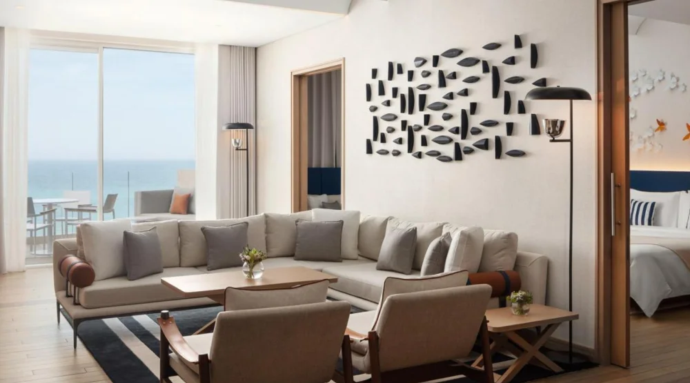 Caroline Astor King Suite with Balcony and Sea View at The St. Regis Al Mouj Muscat Resort